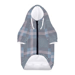 Navy And White Glen Plaid Print Dog Zip Up Hoodie