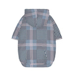 Navy And White Glen Plaid Print Dog Zip Up Hoodie