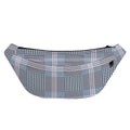 Navy And White Glen Plaid Print Fanny Pack