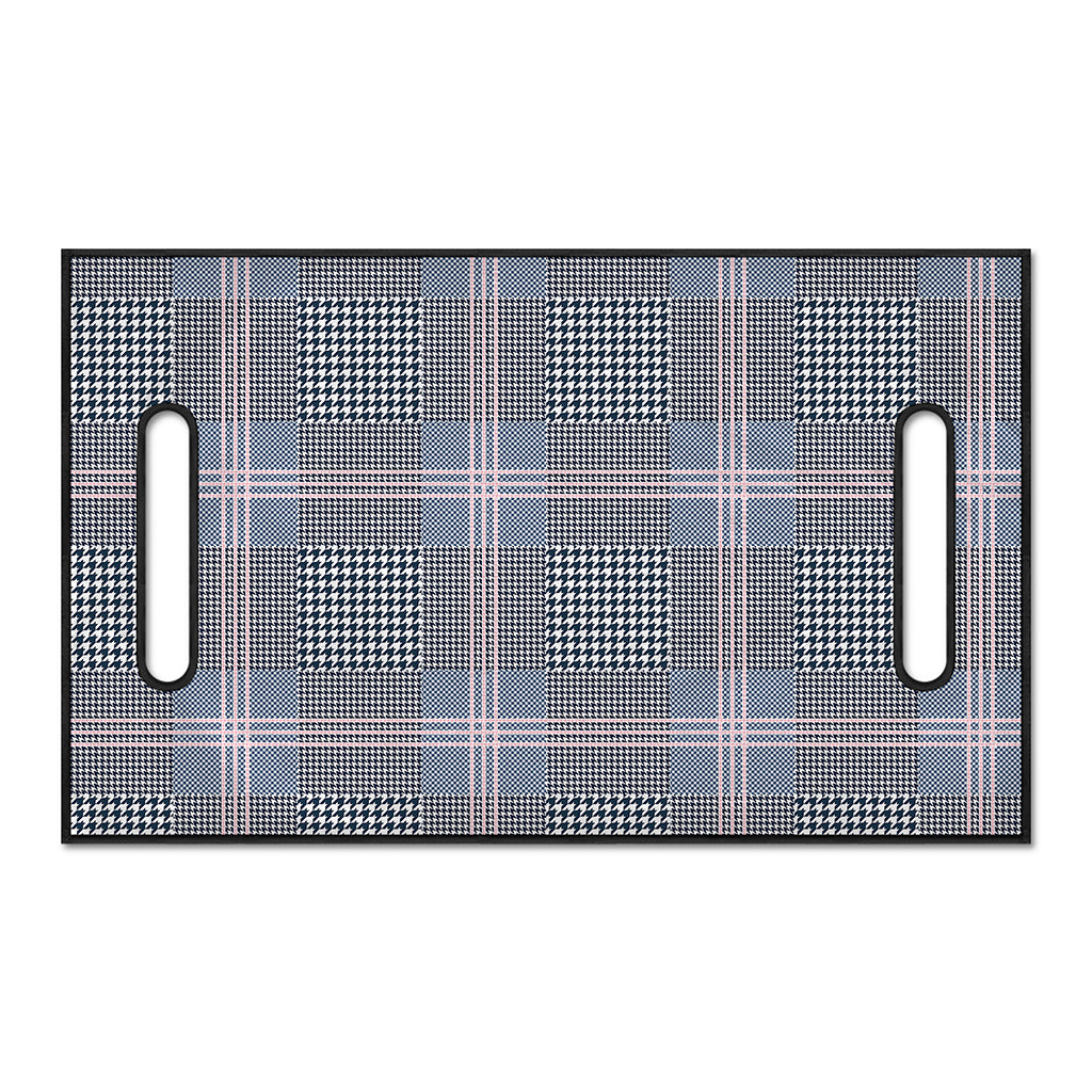 Navy And White Glen Plaid Print Golf Cart Seat Cover