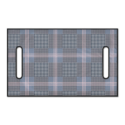 Navy And White Glen Plaid Print Golf Cart Seat Cover