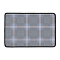 Navy And White Glen Plaid Print Kitchen Mat