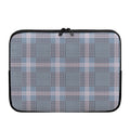 Navy And White Glen Plaid Print Laptop Sleeve