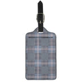 Navy And White Glen Plaid Print Luggage Tag