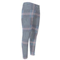Navy And White Glen Plaid Print Men's Compression Pants