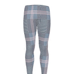Navy And White Glen Plaid Print Men's leggings