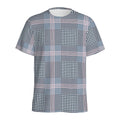 Navy And White Glen Plaid Print Men's Athletic T-Shirt