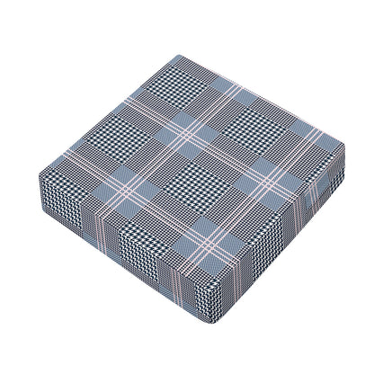 Navy And White Glen Plaid Print Outdoor Seat Cushion Cover