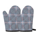 Navy And White Glen Plaid Print Oven Mitts