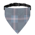 Navy And White Glen Plaid Print Over The Collar Dog Bandana