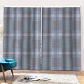 Navy And White Glen Plaid Print Pencil Pleat Curtains