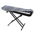 Navy And White Glen Plaid Print Piano Keyboard Cover