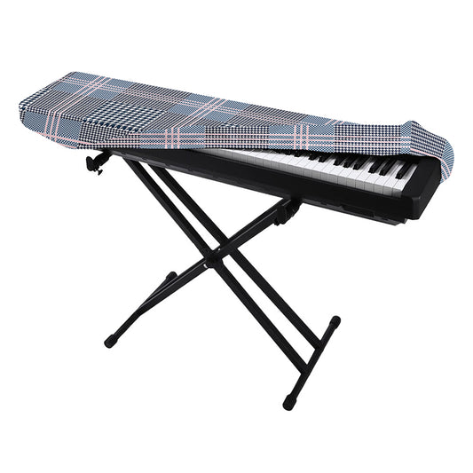 Navy And White Glen Plaid Print Piano Keyboard Cover