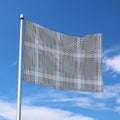 Navy And White Glen Plaid Print Polyester Flag