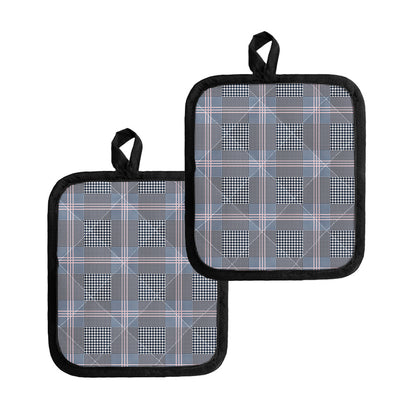 Navy And White Glen Plaid Print Pot Holders