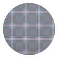 Navy And White Glen Plaid Print Round Blanket