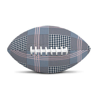 Navy And White Glen Plaid Print Rugby Ball
