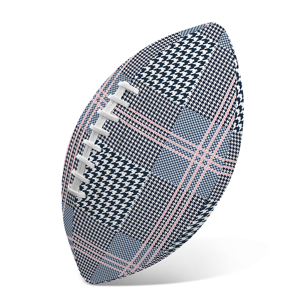 Navy And White Glen Plaid Print Rugby Ball