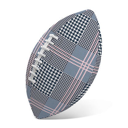 Navy And White Glen Plaid Print Rugby Ball