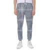 Navy And White Glen Plaid Print Scuba Joggers