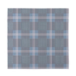 Navy And White Glen Plaid Print Silk Bandana