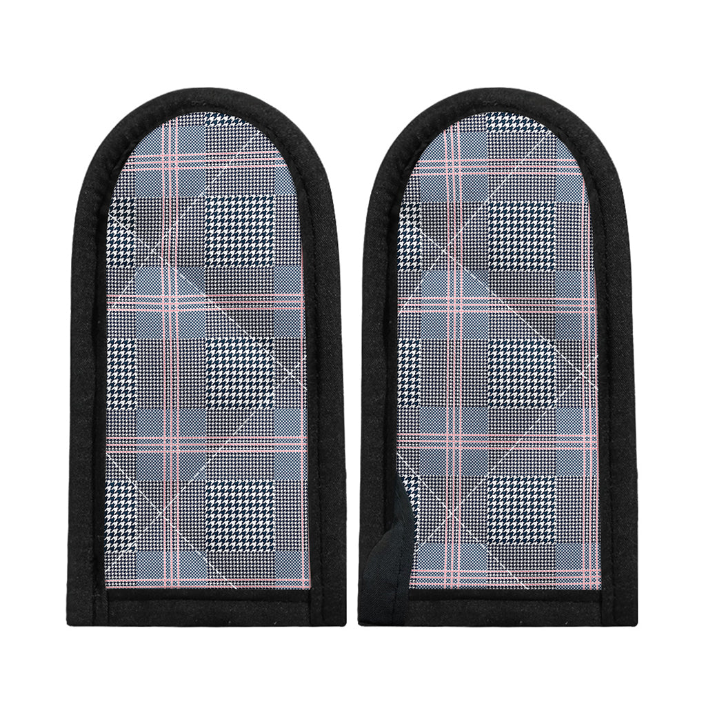 Navy And White Glen Plaid Print Skillet Handle Cover