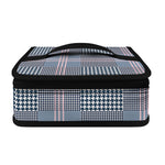 Navy And White Glen Plaid Print Small Lunch Bag