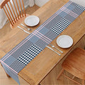 Navy And White Glen Plaid Print Table Runner