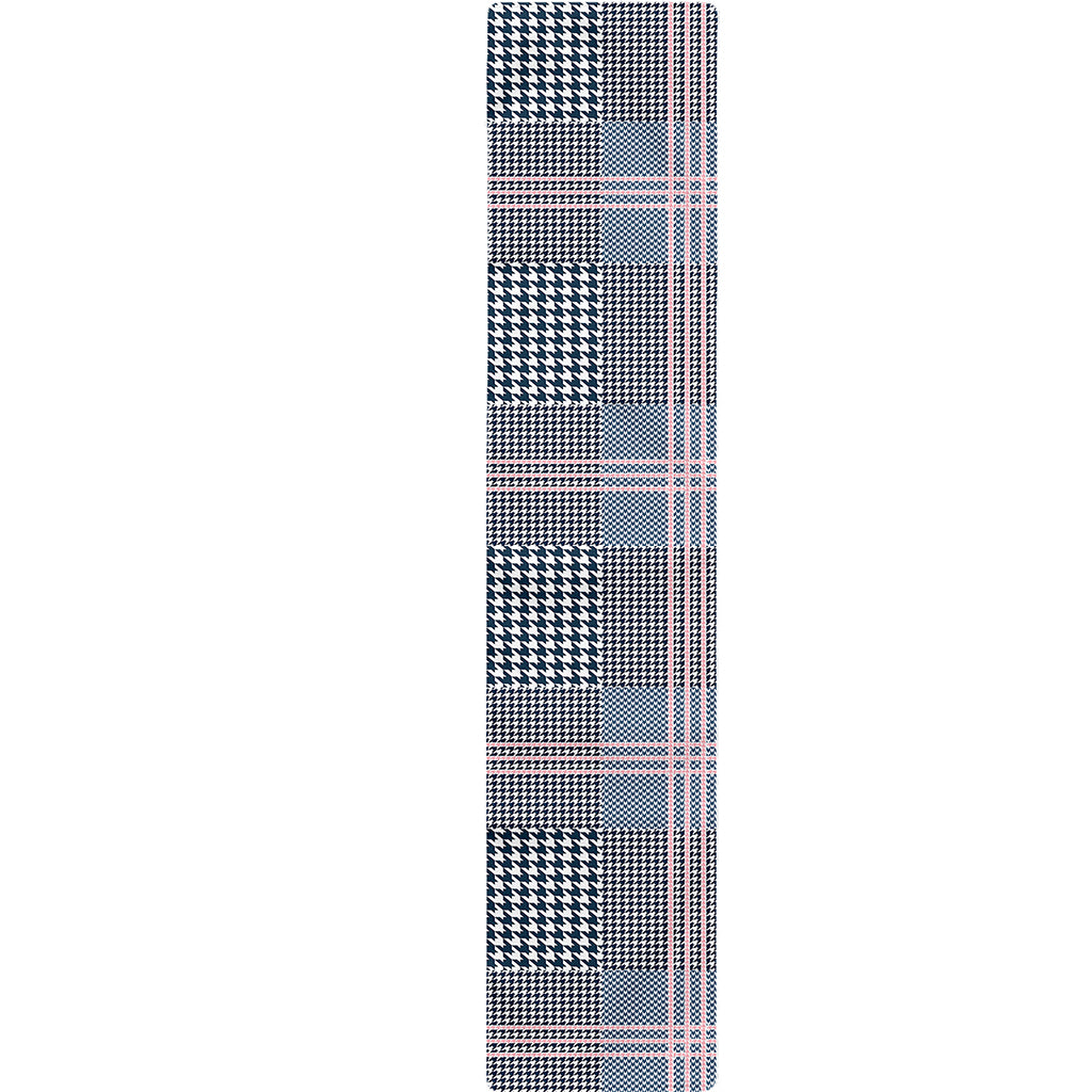 Navy And White Glen Plaid Print Table Runner