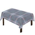 Navy And White Glen Plaid Print Tablecloth