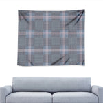 Navy And White Glen Plaid Print Tapestry