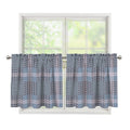 Navy And White Glen Plaid Print Tier Curtains