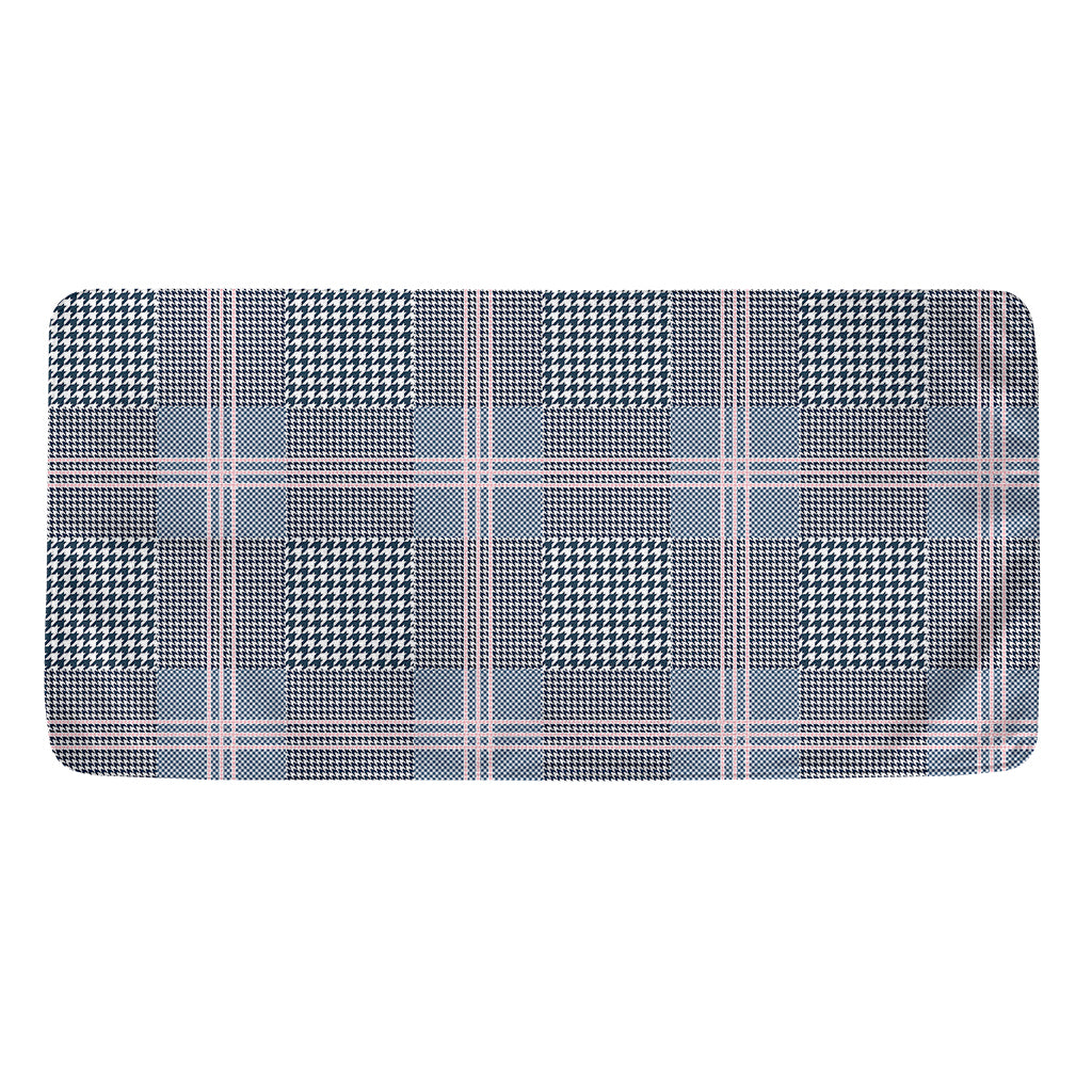 Navy And White Glen Plaid Print Towel