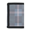 Navy And White Glen Plaid Print Trifold Wallet