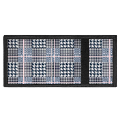 Navy And White Glen Plaid Print Trifold Wallet