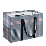 Navy And White Glen Plaid Print Utility Tote Bag