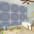 Navy And White Glen Plaid Print Wall Sticker
