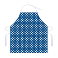 Navy And White Polka Dot Pattern Print Adjustable Apron