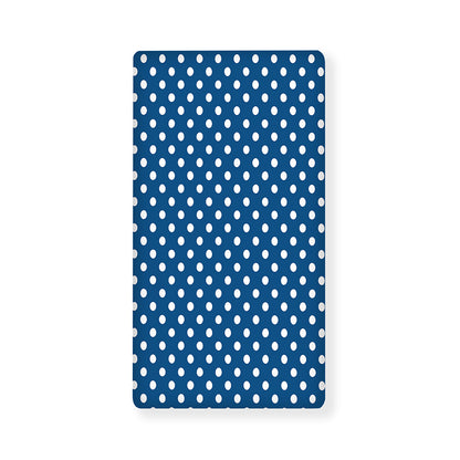 Navy And White Polka Dot Pattern Print Baby Crib Sheet