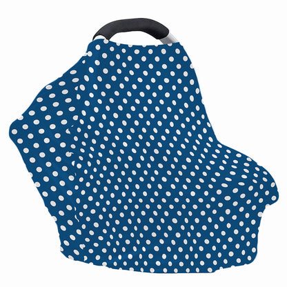 Navy And White Polka Dot Pattern Print Baby Seat Cover