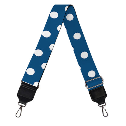 Navy And White Polka Dot Pattern Print Bag Strap