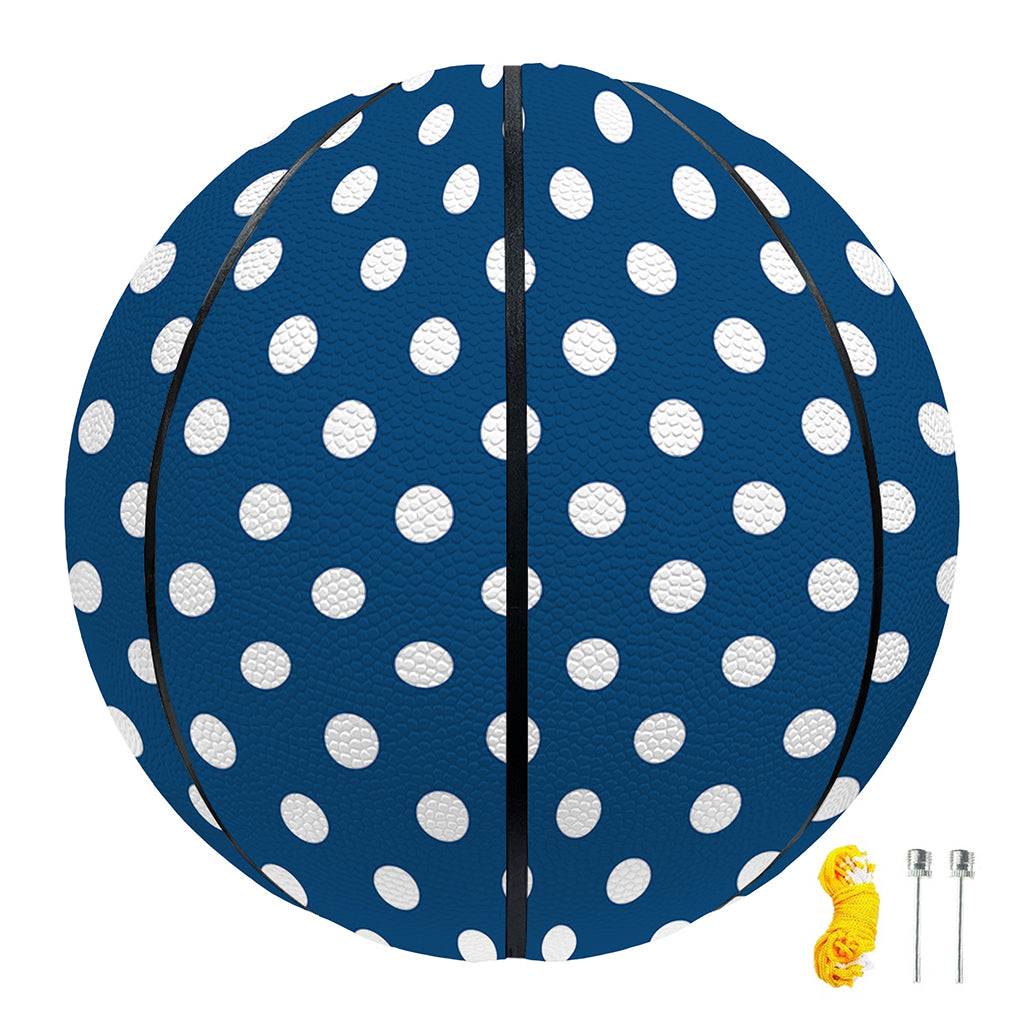 Navy And White Polka Dot Pattern Print Basketball