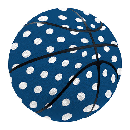 Navy And White Polka Dot Pattern Print Basketball