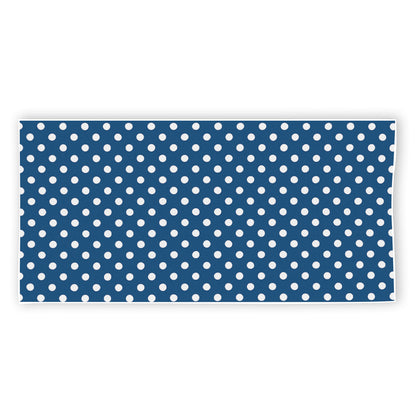 Navy And White Polka Dot Pattern Print Beach Towel
