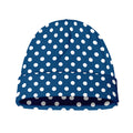 Navy And White Polka Dot Pattern Print Beanie