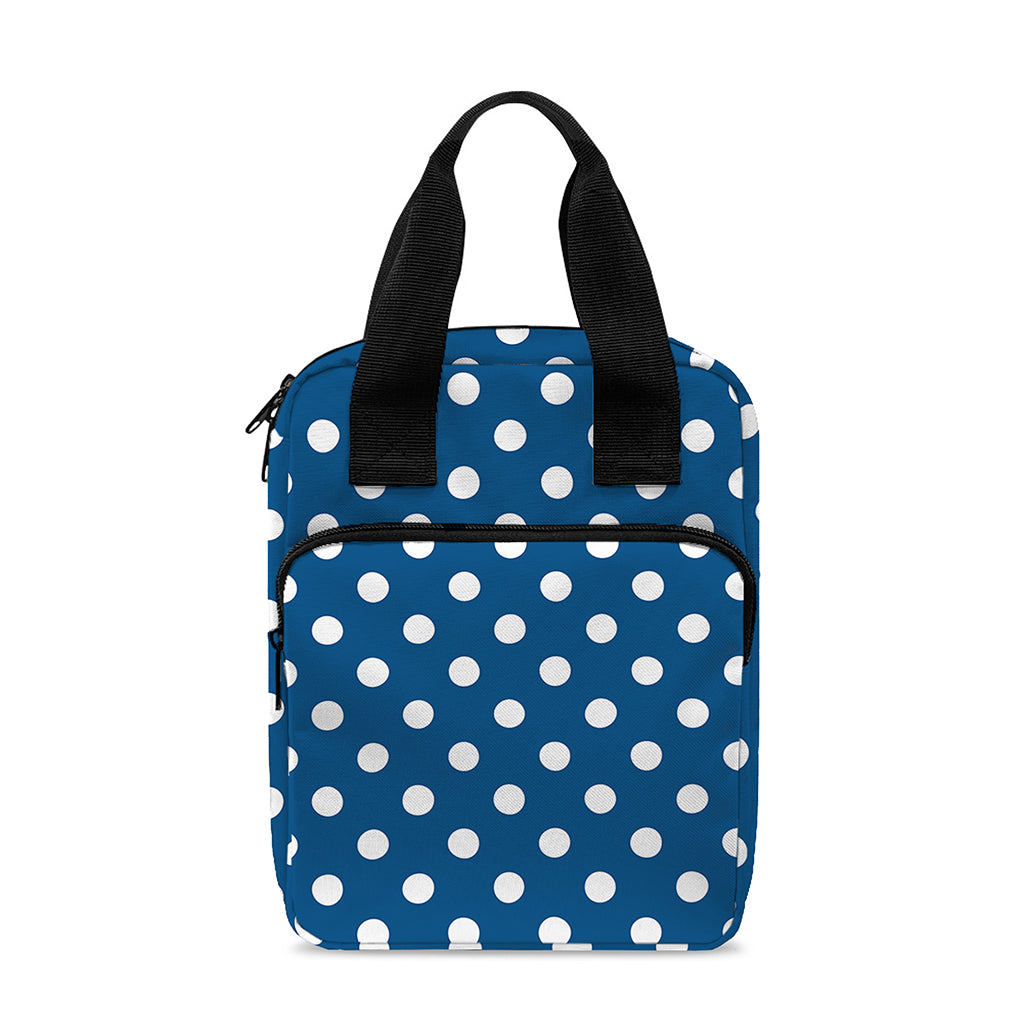 Navy And White Polka Dot Pattern Print Bible Tote Bag