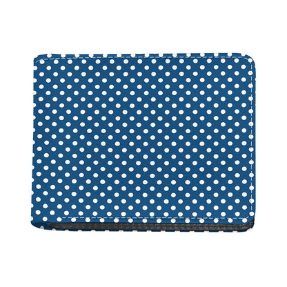 Navy And White Polka Dot Pattern Print Bifold Wallet