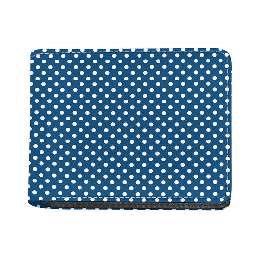 Navy And White Polka Dot Pattern Print Bifold Wallet
