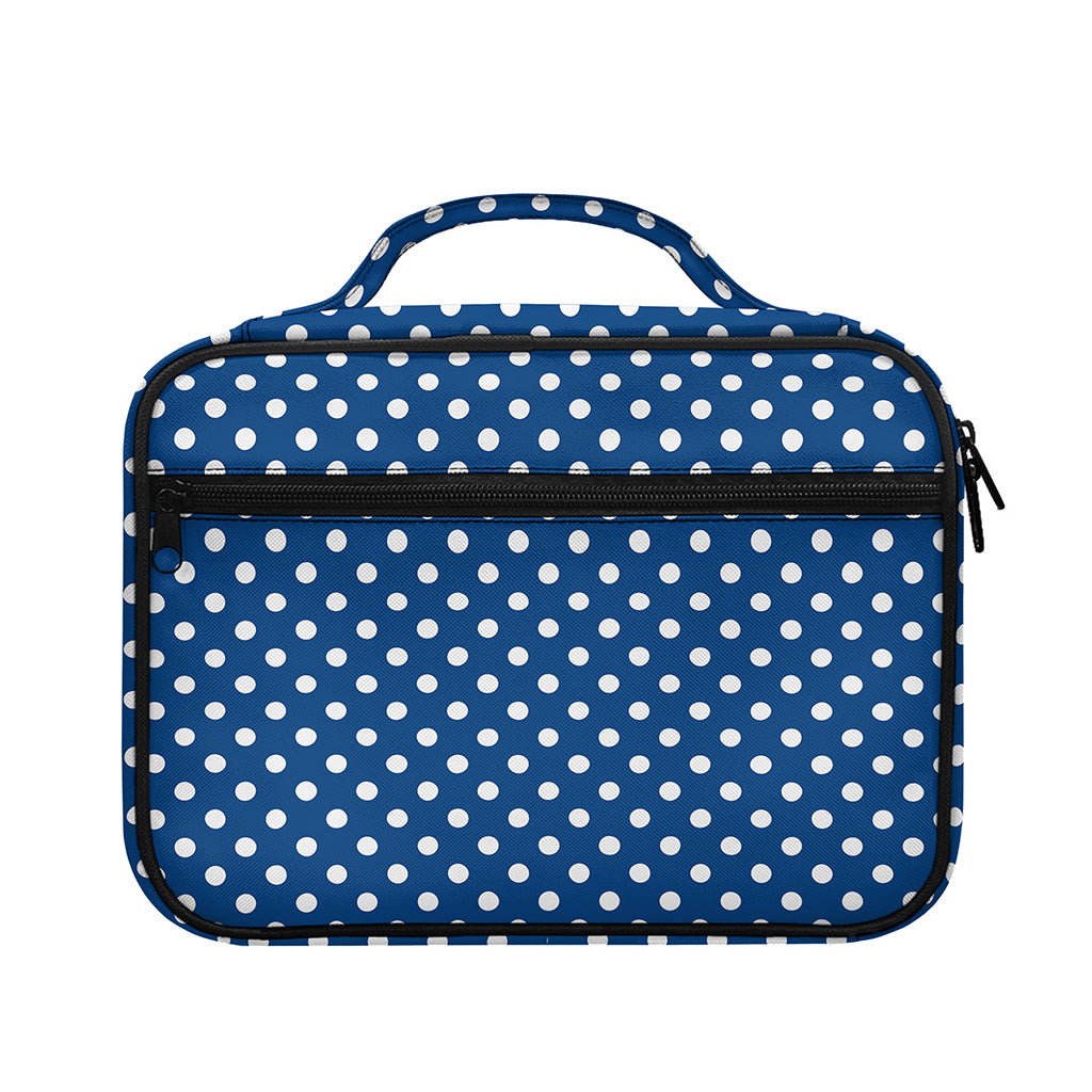 Navy And White Polka Dot Pattern Print Briefcase Bible Bag