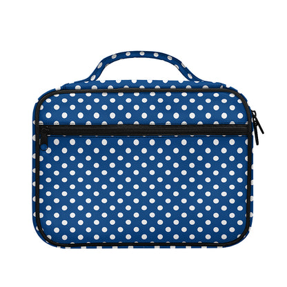Navy And White Polka Dot Pattern Print Briefcase Bible Bag